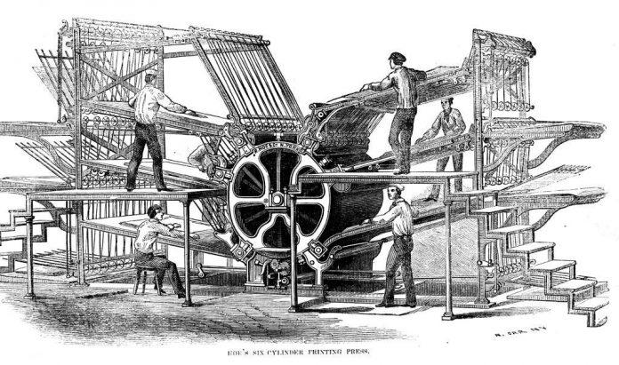 Hoes Six Cylinder Printing Press