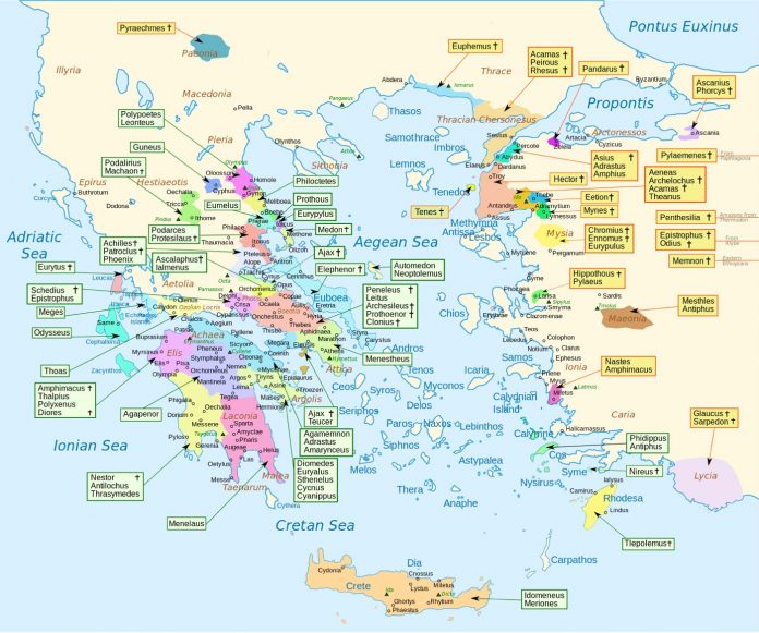 litinerary of homer's greece