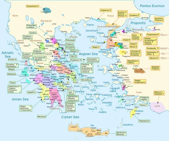 litinerary of homer's greece