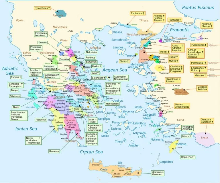 litinerary of homer's greece