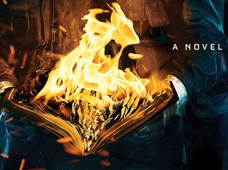 Detail from the cover of Fahrenheit 451 by Ray Bradbury