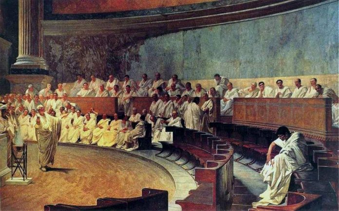 A sitting of the Roman senate An image of a sitting of the Roman senate