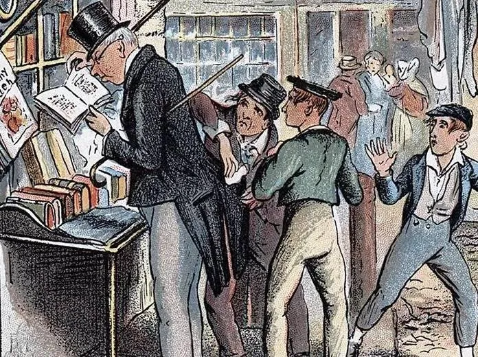 Detail from a George Cruikshank illustration for Oliver Twist by Charles Dickens